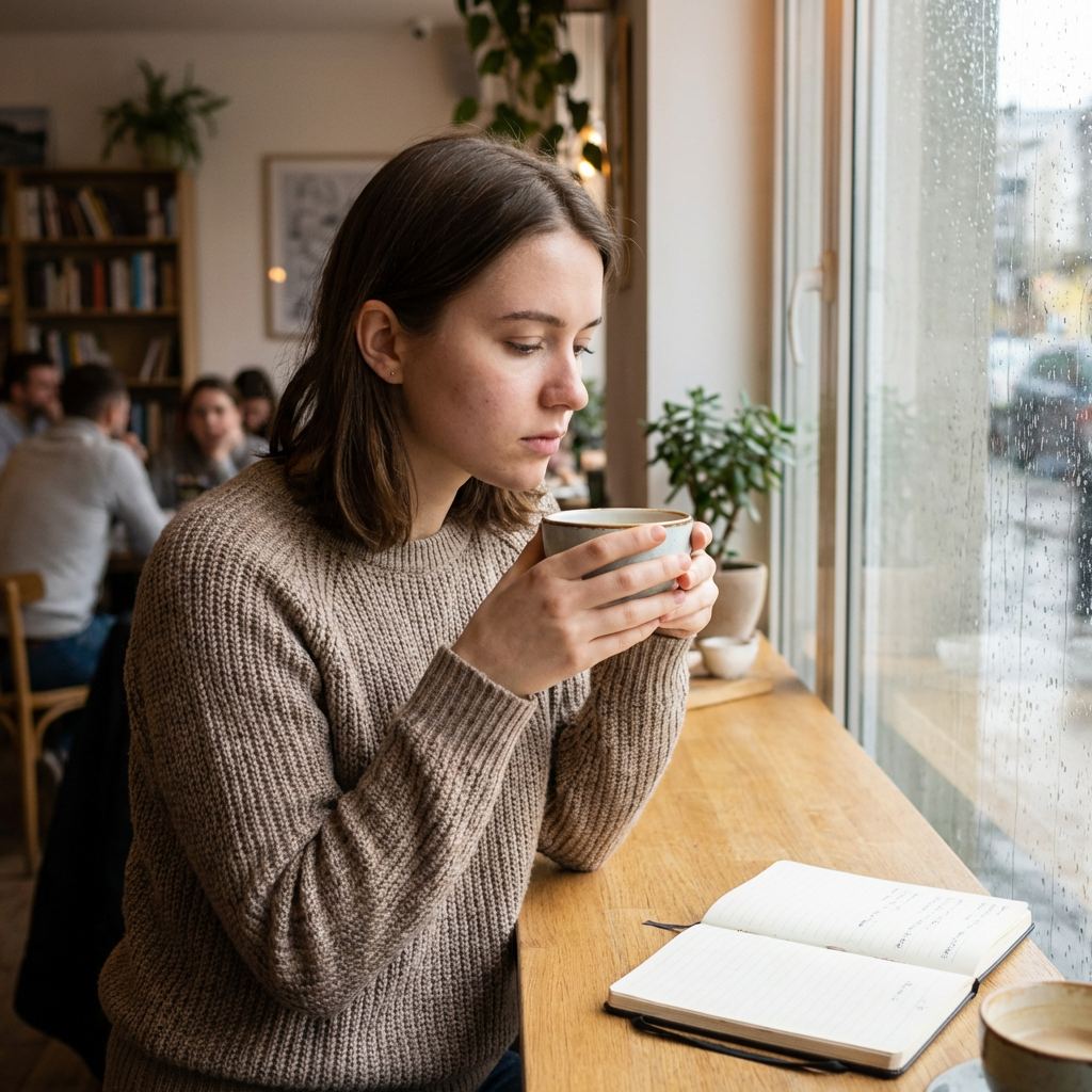 Illustration of "think" in a Chinese cultural setting
