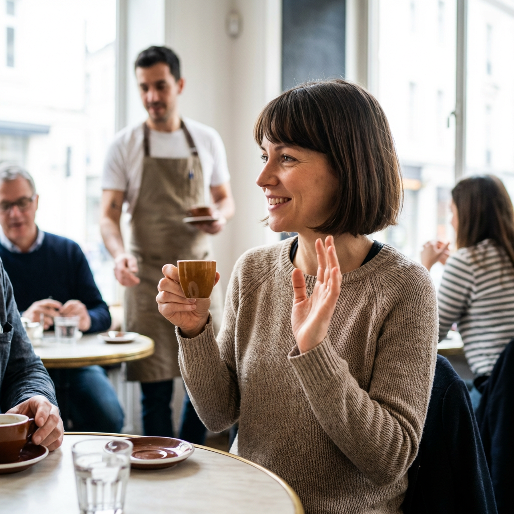 Illustration of "please" in a English cultural setting